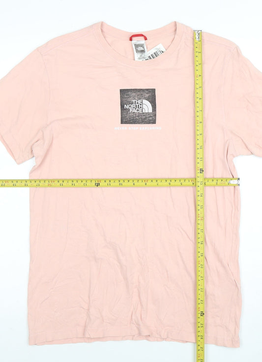 The North Face Men's Pink Cotton Crew Neck Short Sleeve T-Shirt S