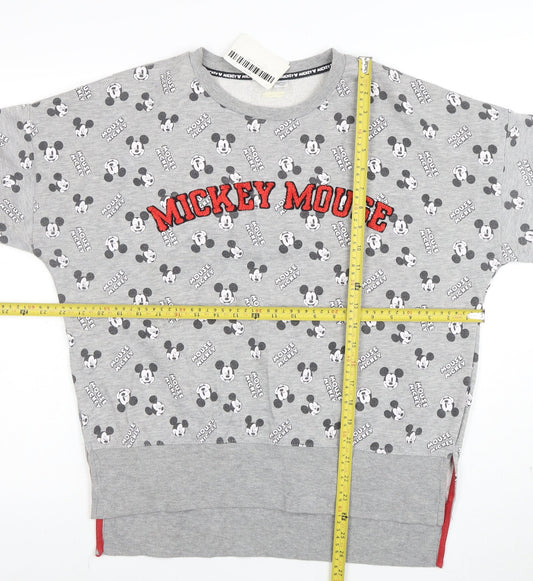 Disney Women Grey Mickey Mouse Pullover Sweatshirt Size S