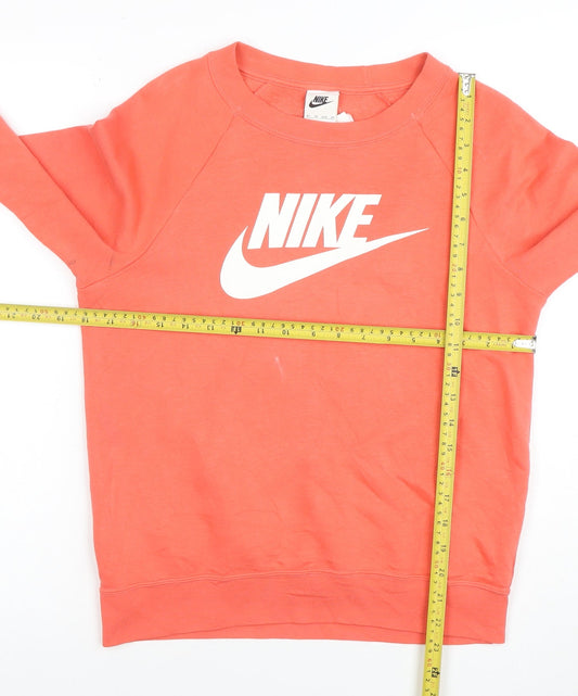 Nike Men's Coral Crew Neck Logo Sweatshirt XS Cotton Blend
