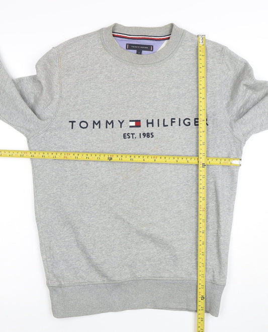 Tommy Hilfiger Men's Grey Logo Crew Neck Sweatshirt Size S