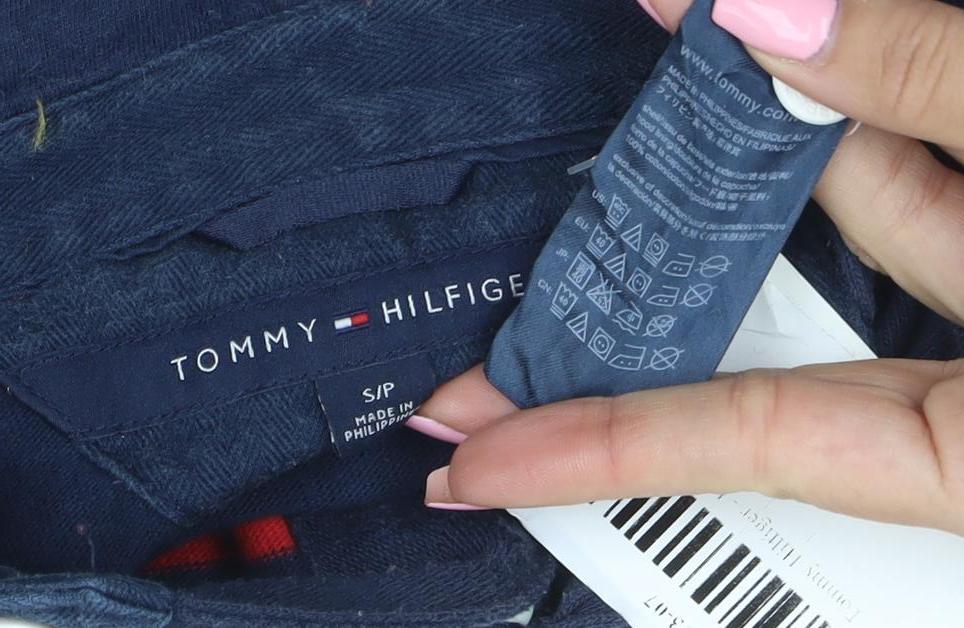 Tommy Hilfiger Men's Blue Striped Pullover Hoodie Size S