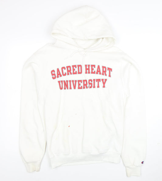 Champion Womens White Sacred Heart University Pullover Hoodie Size S