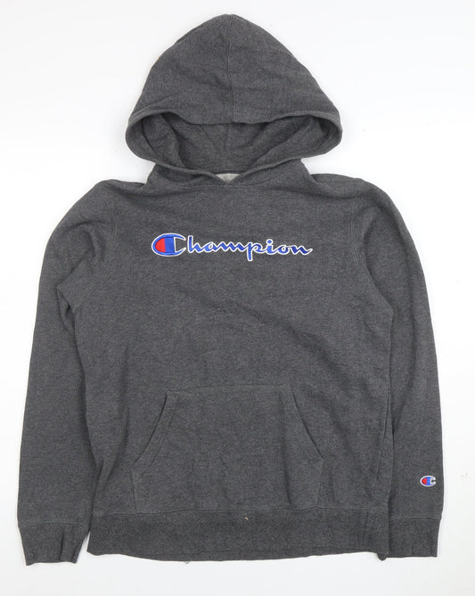 Champion Men's Grey XL Pullover Hoodie Fleece Logo Sweatshirt