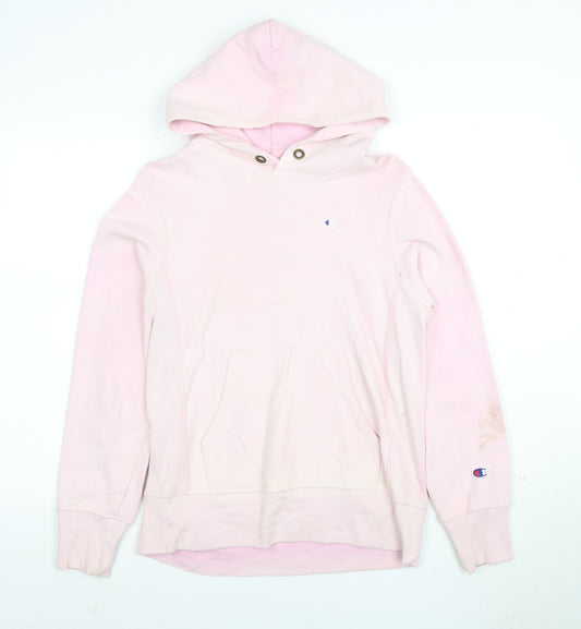 Champion Womens Pink Medium Pullover Hoodie Cotton Blend Casual