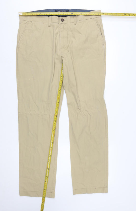 Tommy Hilfiger Men's Beige Chino Trousers 36W 32L Classic Fit