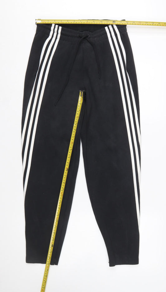 Adidas Women’s Black Jogger Trousers S with White Stripes