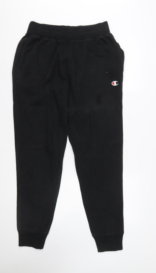 Champion Men’s Black Reverse Weave Sweatpants Medium Tapered Fit
