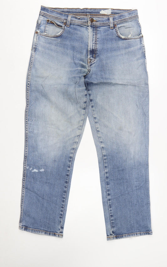 Wrangler Men’s Blue Straight Fit Denim Jeans W34 L30 Texas Stretch