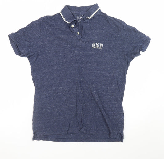 GAP Men's Blue Cotton Short Sleeve Polo Shirt Size S