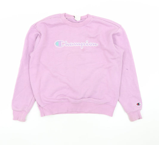 Champion Women's Pink Pullover Sweatshirt Small Cotton Blend