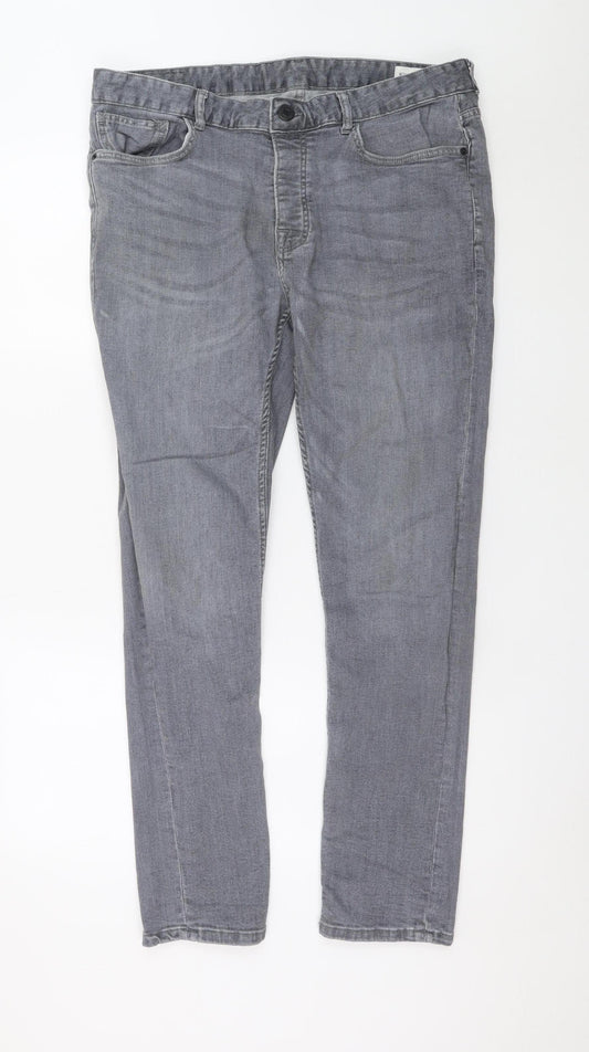 Denim Co Men's Grey Skinny Jeans W34 L32 Slim Fit Denim