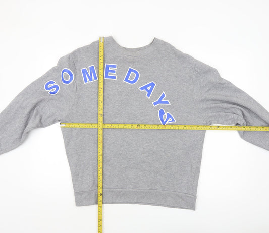Collusion Men’s Grey 'Somedays' Graphic Pullover Sweatshirt XS