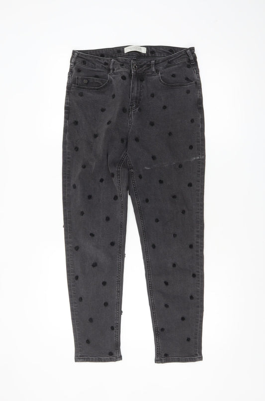 Maison Scotch Women's Grey Polka Dot Skinny Jeans Size 26