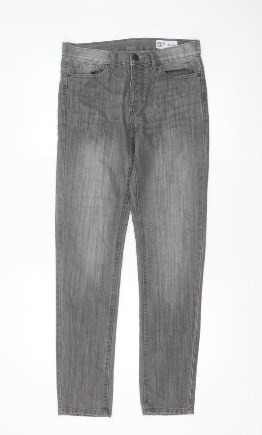 Additional front view of Denim Co. Men’s Grey Slim Fit Jeans W28 L30 Denim Stretch