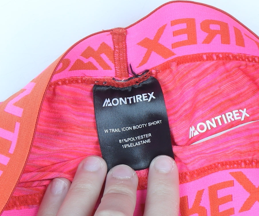 Montirex Womens Pink XXS Trail Icon Crop & Booty Short Set Polyester Blend