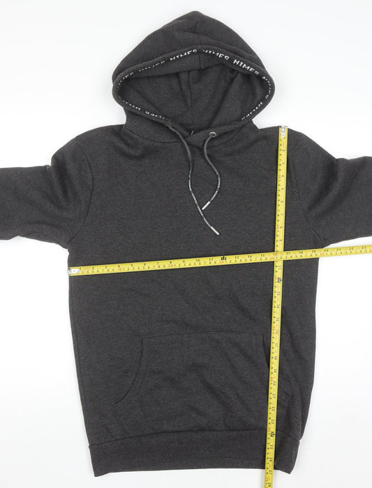 Nimes Mens Grey Pullover Hoodie S Regular Fit Fleece Sweatshirt
