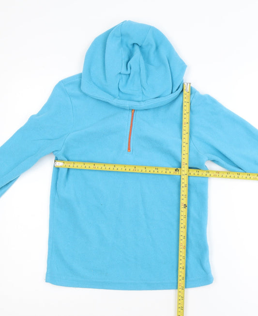 Mountain Warehouse Boys Blue Fleece 1/4 Zip Hooded Jacket 11-12 Years