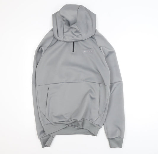 McKenzie Men's Grey 1/4 Zip Hoodie Pullover Size S Polyester Blend