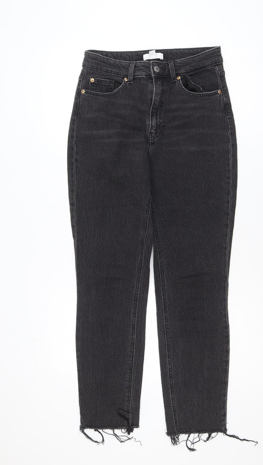 H&M Womens Black High Rise Straight Jeans Size 10