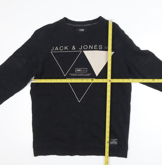 Jack & Jones Men's Black M Pullover Graphic Sweatshirt
