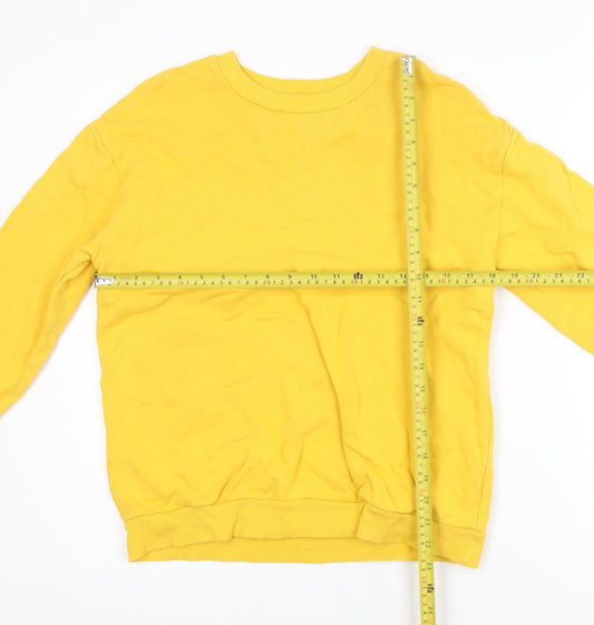 Topshop Women’s Yellow Cotton Crew Neck Pullover Sweatshirt UK 12