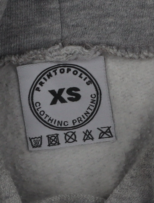 Printopolis Men’s Grey Manc and Proud Pullover Hoodie XS
