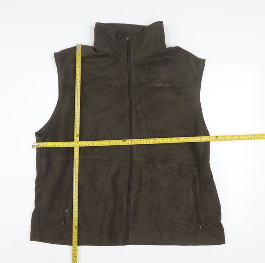 Columbia Men Brown 2XL Fleece Bodywarmer Waistcoat Hiking Outdoor