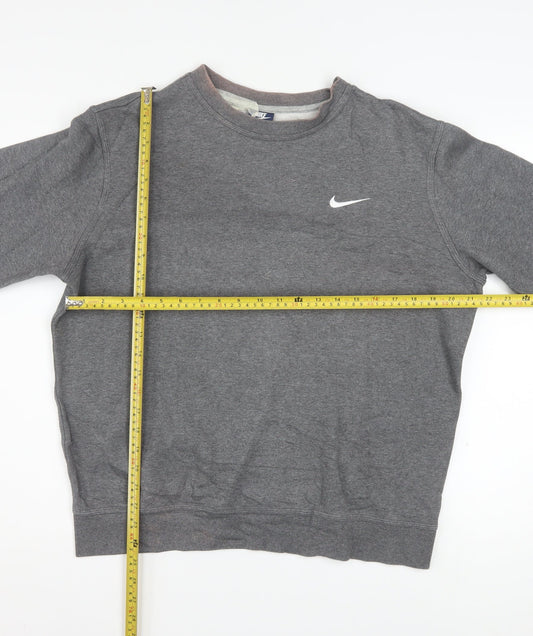 Nike Men's Grey Crew Neck Pullover Sweatshirt Size M