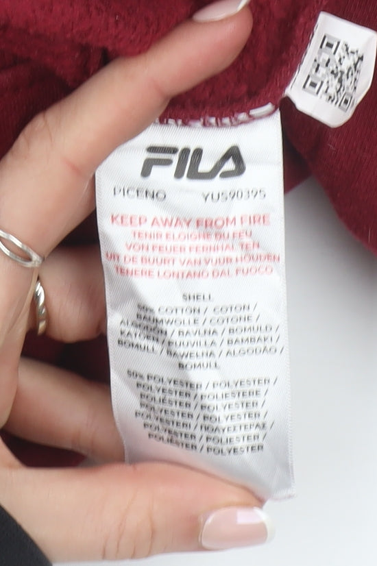 Additional view of Fila boys’ burgundy 1/4 zip sweatshirt size 164cm cotton blend pullover