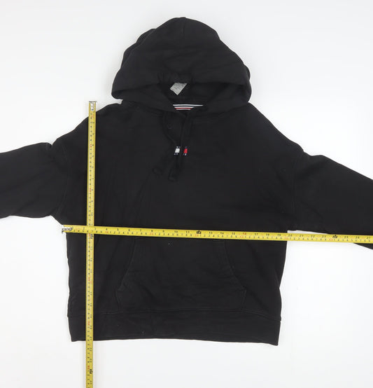 Tommy Jeans Women's Black Cotton Pullover Hoodie Size M