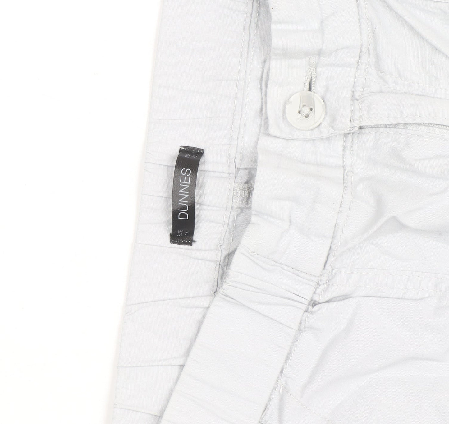 Dunnes Women Grey Cropped Cotton Trousers Size 14