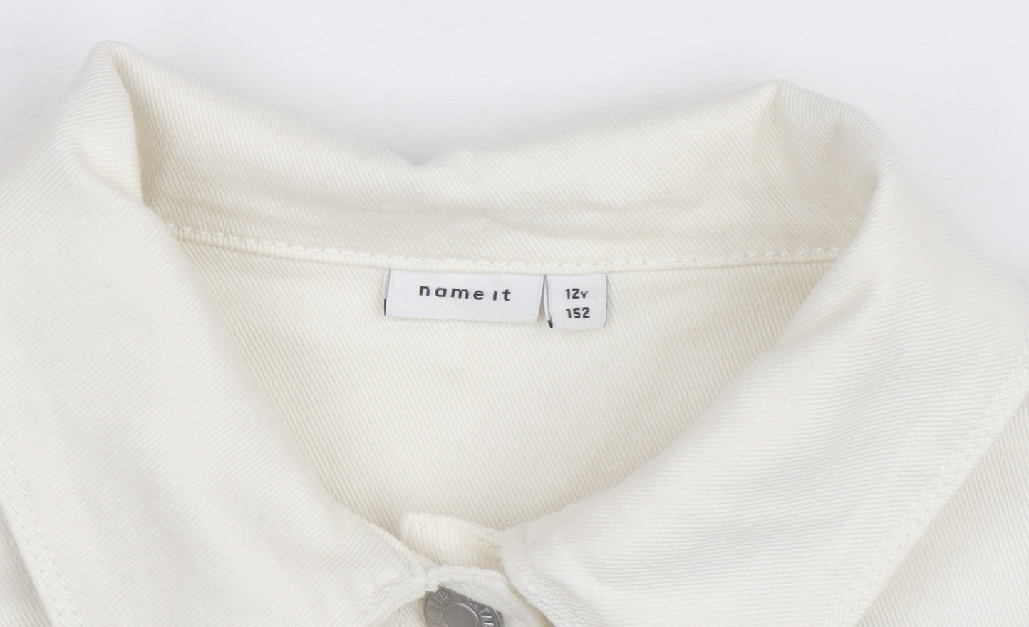 Additional view of NAME IT girls’ ivory denim button jacket 12 years twill cotton blend