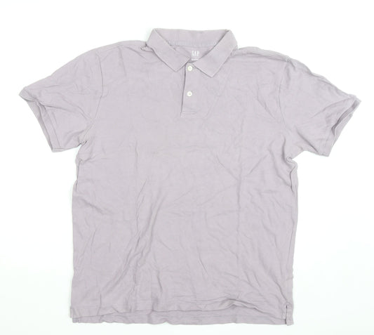 GAP Men's Purple Cotton Short Sleeve Polo Shirt Size L