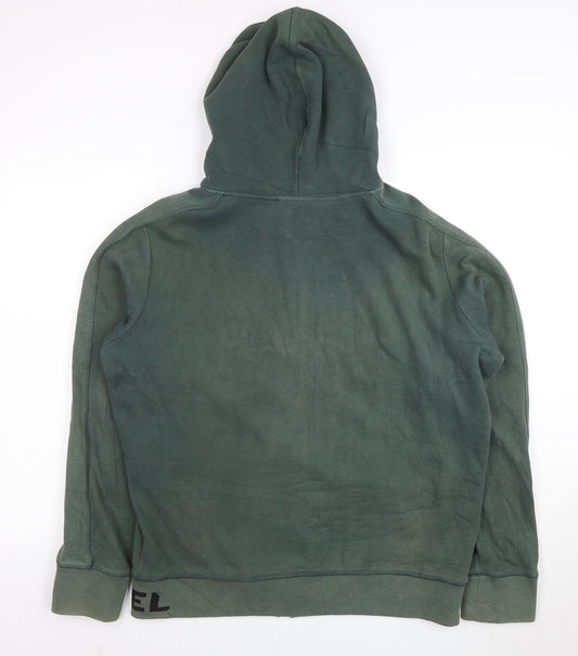 Diesel Men’s Green Full Zip Hoodie XL Cotton Blend Zip Up Sweatshirt