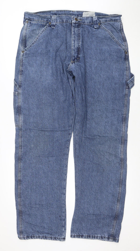 Wrangler Men’s Blue Regular Fit Straight Denim Jeans 34x32