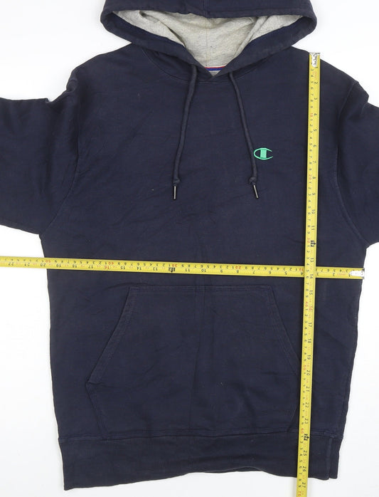 Champion Men's Blue Pullover Hoodie L Sports Fleece Sweatshirt