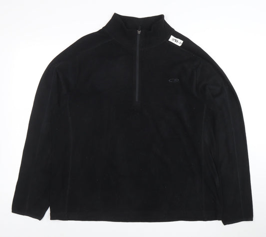 Champion Men’s Black Fleece 1/4 Zip Pullover Sweatshirt Size L