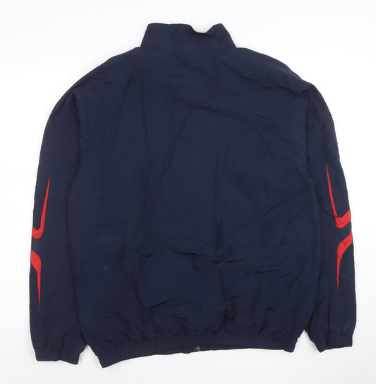 Umbro Men's Blue Windbreaker Jacket M Football Sports Zip