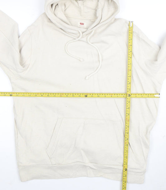 Levi’s Men’s Beige Pullover Hoodie XL Fleece Cotton Blend