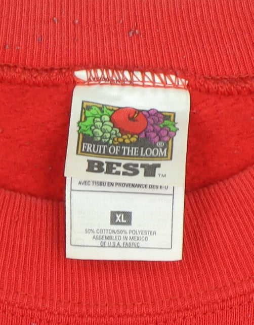 Fruit of the Loom Men’s Red XL Crew Neck Patriotic USA Graphic Sweatshirt