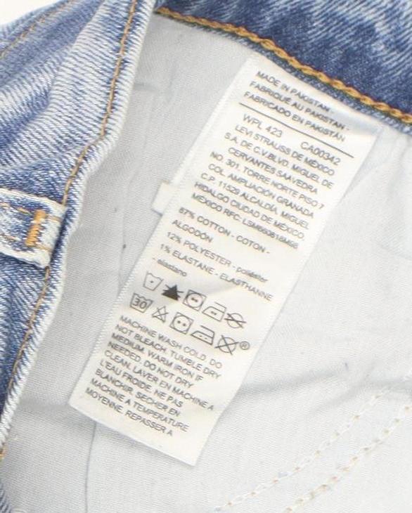 Levi Strauss Signature Womens Blue Mid Rise Boyfriend Jeans Size 16