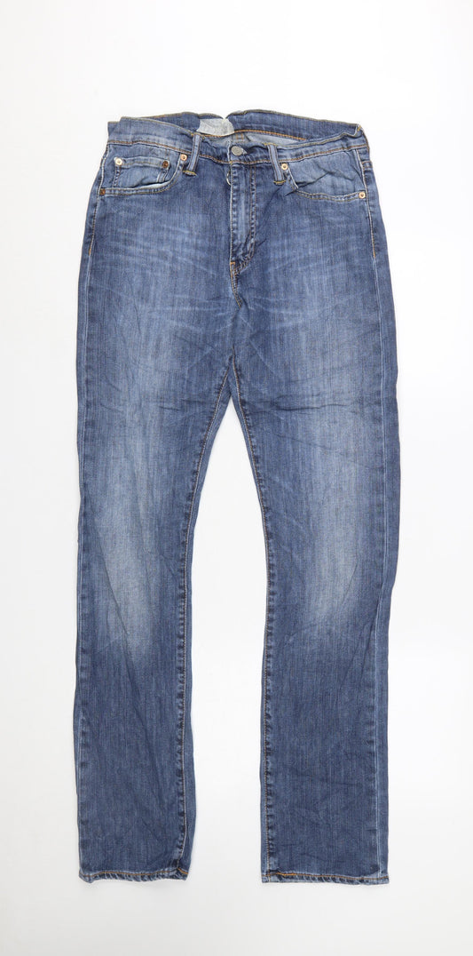 Levi’s Men Blue Straight Denim Jeans W31 L34 Classic Mid Wash