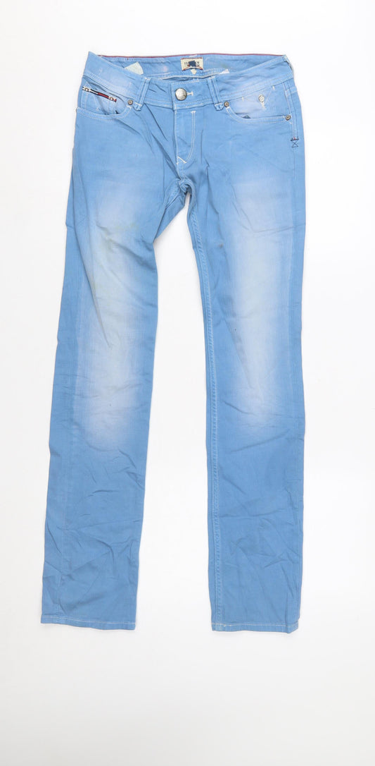 Additional front view of Hilfiger Denim Women’s Blue Slim Straight Jeans, size UK 8