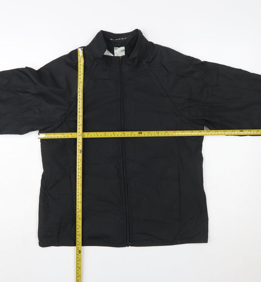 Nike Women Black L Clima-Fit Windbreaker Jacket Lightweight Full Zip