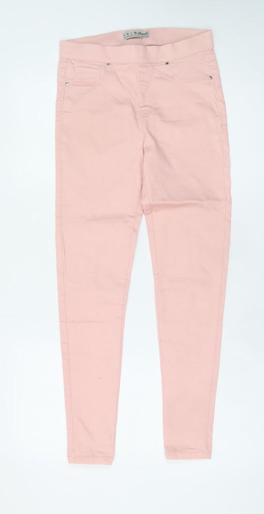 Additional front view of Denim Co Women Pink Skinny Jeans, size 6, Stretch Cotton Blend