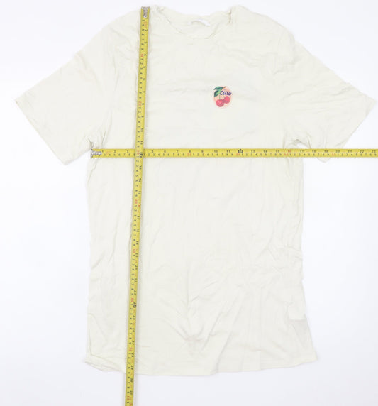Marks and Spencer Men’s Ivory Graphic Print T-Shirt Small