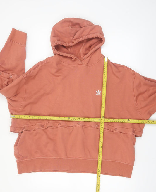 Adidas Women’s Rust Hooded Pullover Sweatshirt Size 1X Cotton Casual