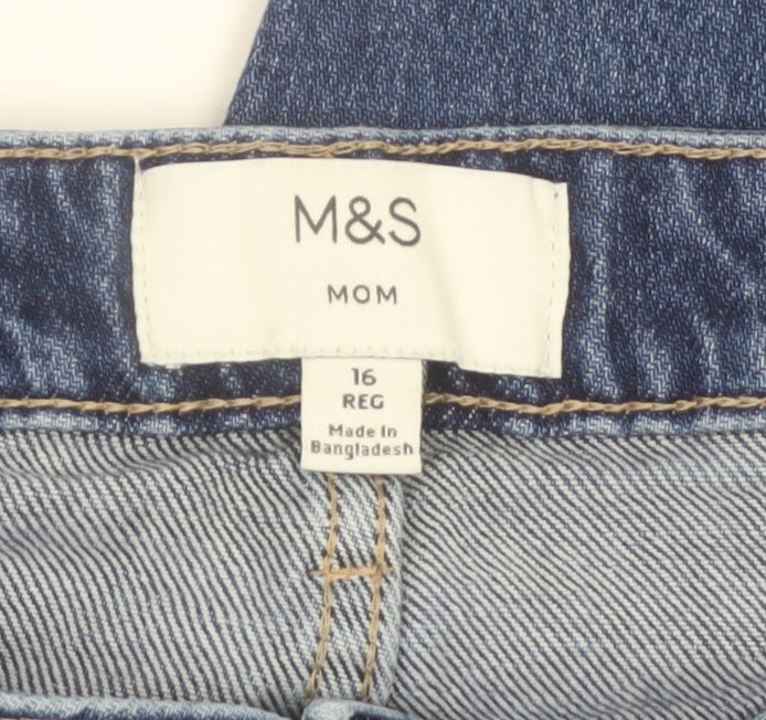 Marks and Spencer Women’s Blue Mom Jeans Size 16 Regular Fit