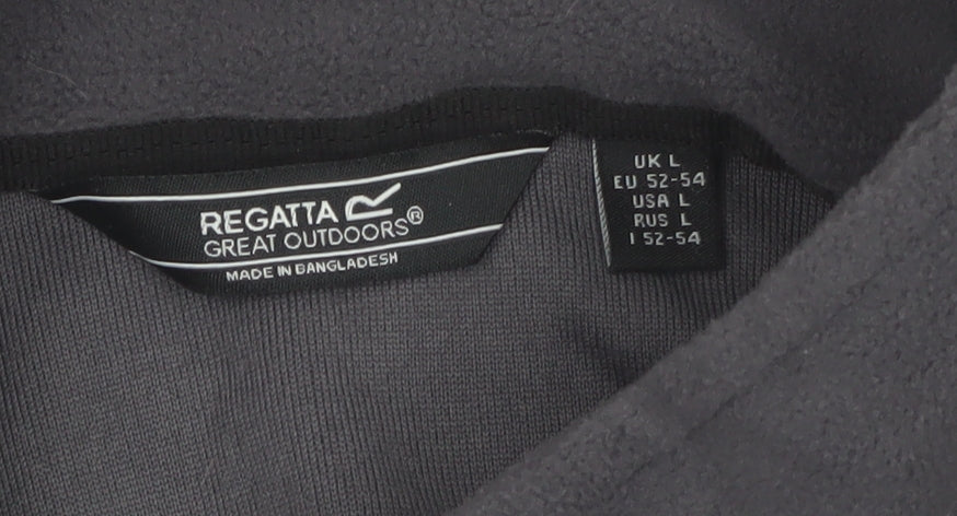 Regatta Mens Grey Fleece 1/4 Zip Pullover Sweatshirt L Outdoor
