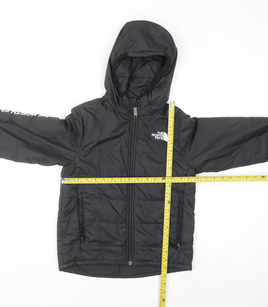 The North Face Boys Black Hooded Puffer Jacket Size 10 Years
